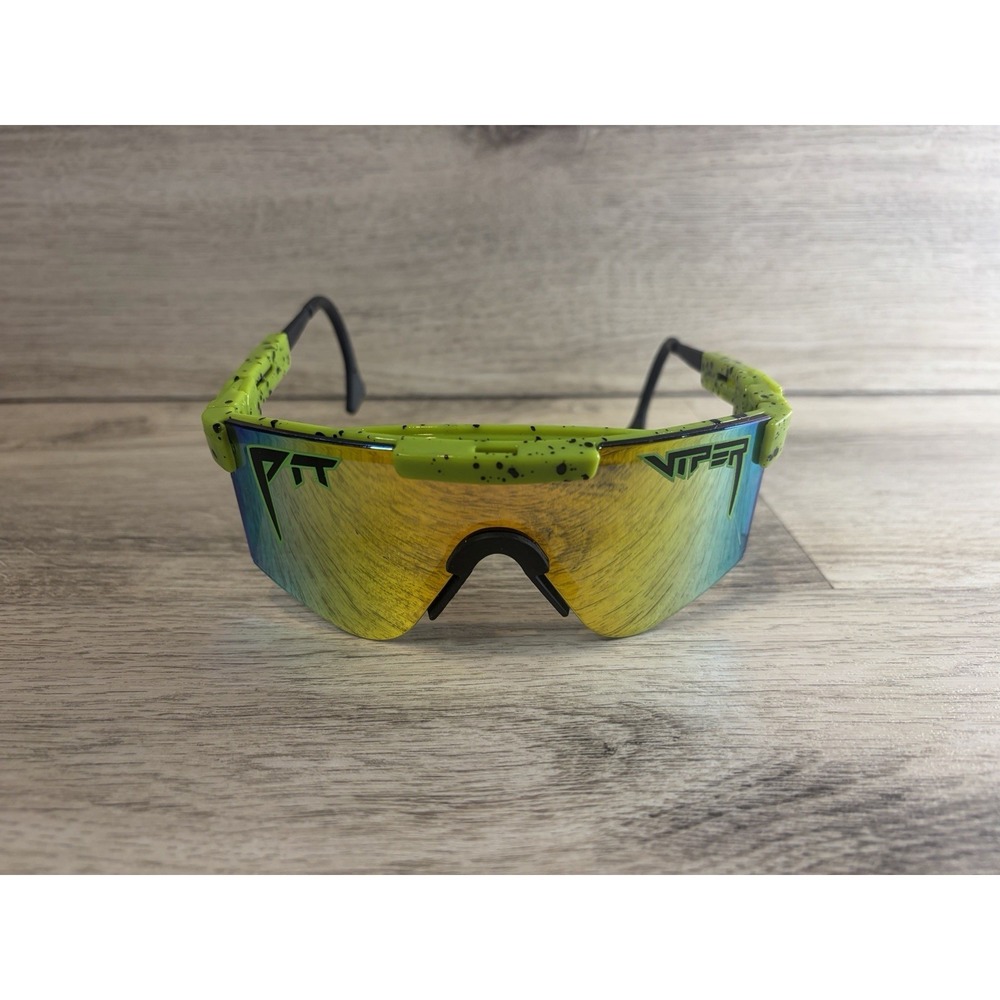Pit Viper The 1993 Polarized Sunglasses Neon Green Black Splatter Gold